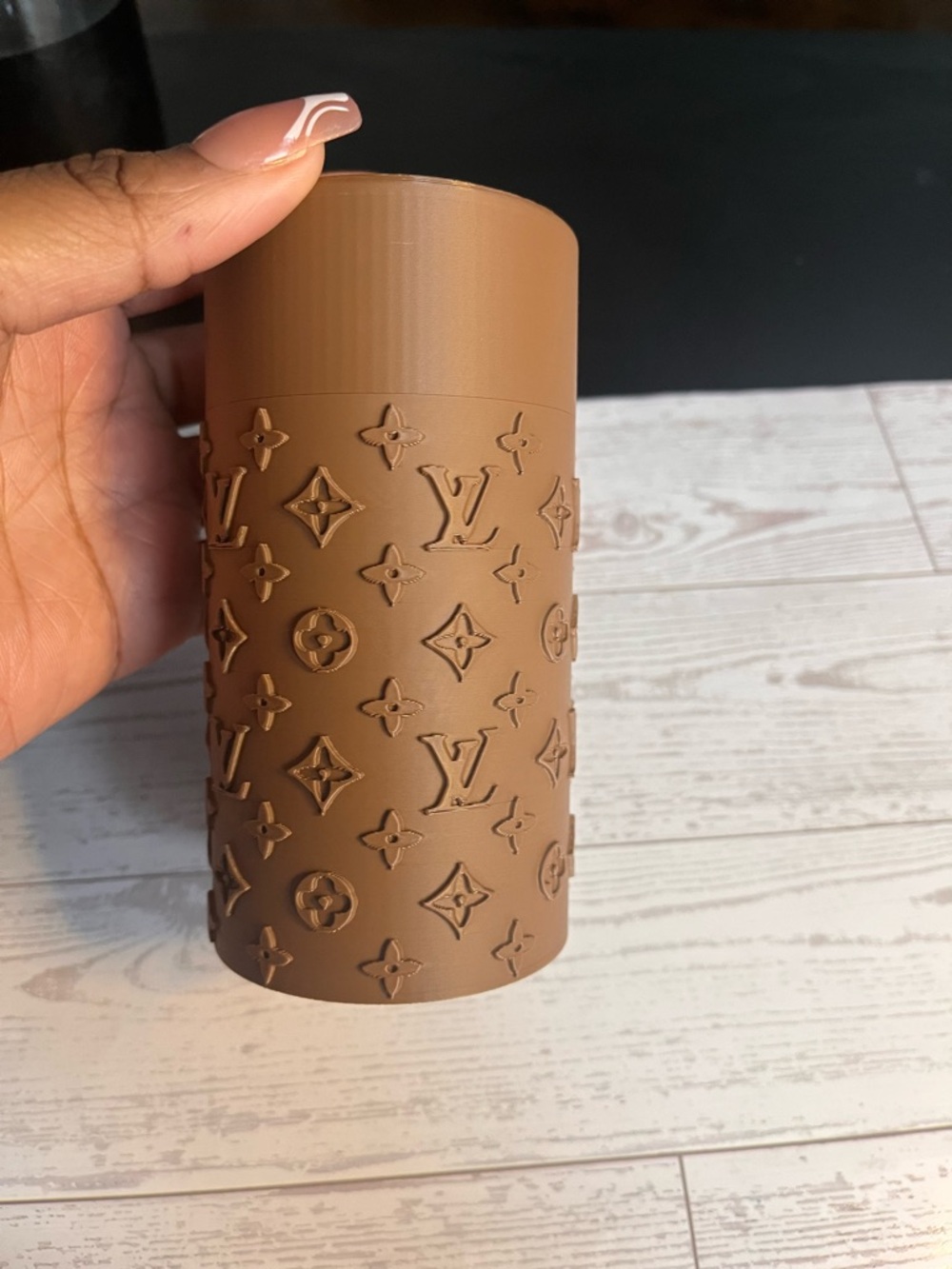 Louis Vuitton Tan Monogram Cylindrical Case